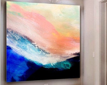 Oversize Painting / Seascape Painting / Large Original Abstract Painting / Landscape Painting / Sunset Painting / Ocean Painting for Office