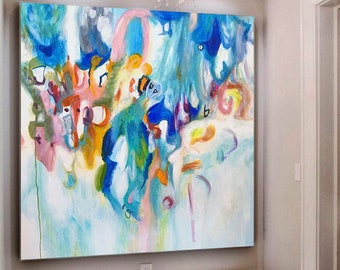 Large Abstract Animals Painting,Modern abstract painting,oil hand painting,office wall art,original abstract,textured art, modern wall art