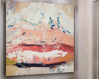 Lips Abstract Painting Large Abstract Acrylic Painting On Canvas Extra Large Fine Art Abstract Large Modern Art Modern Artwork Painting