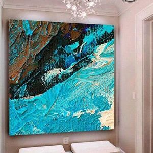 Blue Painting / Seascape Painting / Large Original Abstract Oil Painting / Oversize Painting / Ocean Painting / Extra Large Wall Art