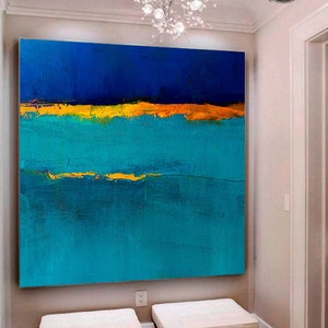 Blue Painting / Seascape Painting / Large Original Abstract Painting / Landscape Painting / Sunset Painting / Ocean Painting / Oil Painting