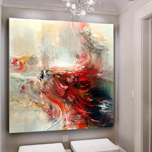 Landscape Painting / Large Original Abstract Oil Painting / Colorful Acrylic Canvas Art / Oversize Oil Painting / Extra Large Wall Art