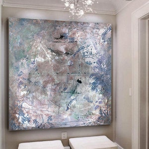Abstract Painting / Gray Silver Painting / Large Original Abstract Oil Painting / Extra Large Wall Art / Oversize Oil Painting / Modern Art