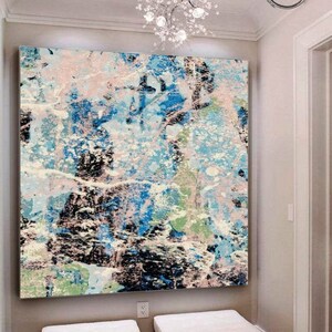 Landscape Painting / Large Original Abstract Oil Painting / Colorful Acrylic Canvas Art / Oversize Oil Painting / Extra Large Wall Art