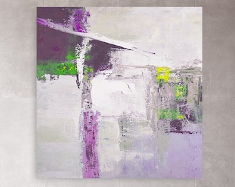 Pintura abstracta acrílica colorida, arte de pared grande, arte de lienzo abstracto, arte de pared de gran tamaño, pintura extra grande, arte de pared