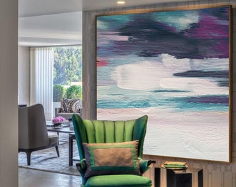 Oversize Painting / Seascape Painting / Large Original Abstract Painting / Landscape Painting / Sunset Painting / Ocean Painting for Office