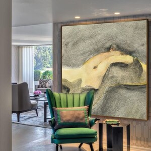 Original Abstract Painting / Minimalist Abstract Painting / Large Abstract Painting / Beige Painting / Large Wall Canvas Painting