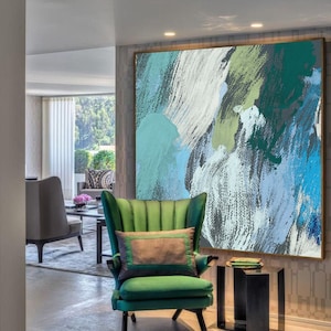 Landscape Painting / Large Original Abstract Oil Painting / Colorful Acrylic Canvas Art / Oversize Oil Painting / Extra Large Wall Art