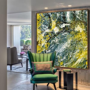 Large Original Abstract Oil Painting / Seascape Painting / Colorful Acrylic Canvas Art / Oversize Oil Painting / Extra Large Wall Art
