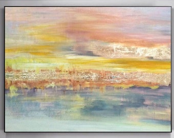 Large Original Paintings On Canvas Oil Painting Abstract Modern Artwork Gold Leaf Contemporary Art Unique Wall Art Painting For Living Room