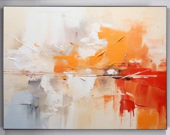 Large Painting On Canvas Original Wall Art Red Painting Orange Painting Contemporary Art Original Painting Canvas Abstract Room Decor