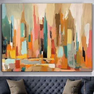Landscape Painting / Large Original Abstract Oil Painting / Colorful Acrylic Canvas Art / Oversize Oil Painting / Extra Large Wall Art