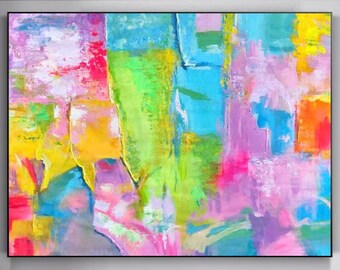 Extra Large Wall Art / Abstract Painting / Colorful painting / Rainbow Painting / Large Canvas Art / Paintings On Canvas