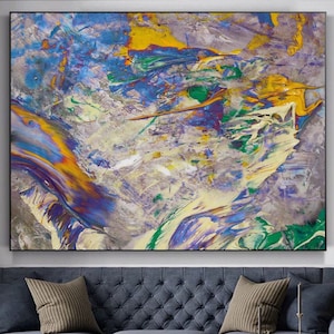 Landscape Painting / Large Original Abstract Oil Painting / Colorful Acrylic Canvas Art / Oversize Oil Painting / Extra Large Wall Art