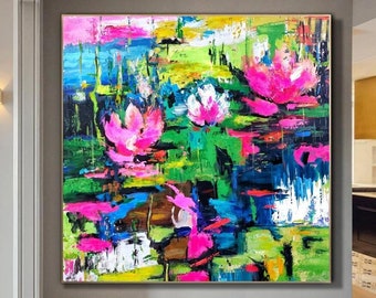 Blooming Garden Painting / Oversize Abstract Painting / Landscape Painting / Large Original Abstract Art / Colorful Canvas Art / Nature Art