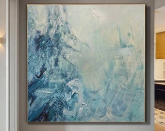 Large Abstract Oil Sea Painting Oversized Painting Seascape Blue Painting Ocean Painting Original Abstract Painting Modern Abstract Art