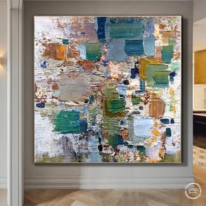 Modern Abstract Oil Painting Oversized Abstract Painting On Canvas Textured Biege Painting Original Abstract Canvas Wall Art Office Decor