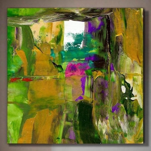 Large Original Labyrinth Abstract Oil Painting / Green Pink Purple Labyrinth Painting / Colorful Acrylic Canvas Art / Labyrinth Art Decor