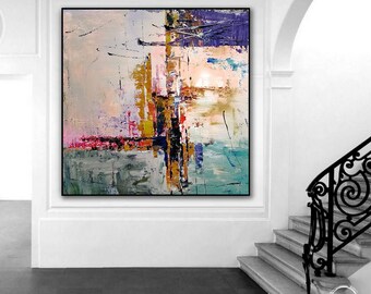 【A】花 果物 油彩画 アクリル画 大きなキャンバス 現代 美術 アート　絵画 花と植物のある静物画（油彩・キャンバス）（624933のディテール