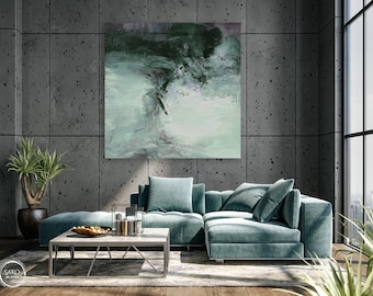 Abstract Painting / Gray Silver Painting / Large Original Abstract Oil Painting / Extra Large Wall Art / Oversize Oil Painting / Modern Art