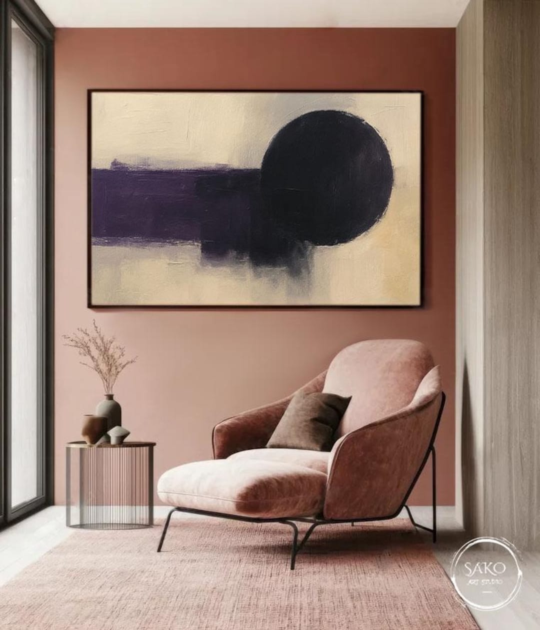 Large Abstract Black and White Painting on Canvas - Etsy