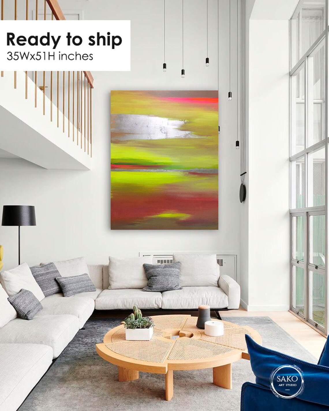 Oversize Artwork Modern Wall Art Sunset Paintings on Canvas - Etsy