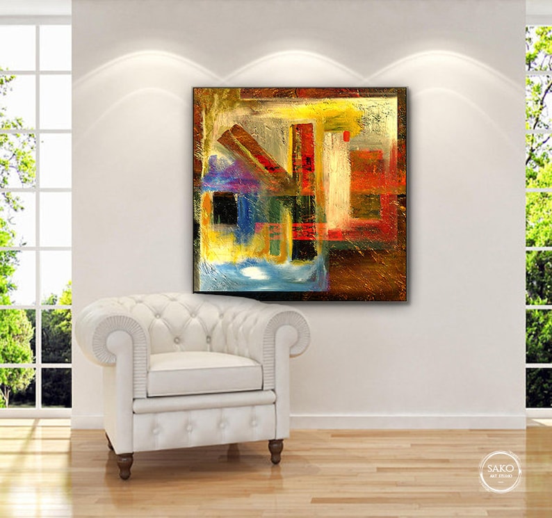 Large Original Abstract Oil Painting / Gold Painting / Etsy