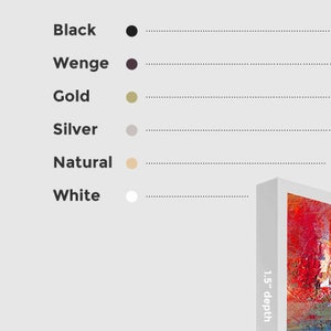 May include: Floating wooden frames in various colors, including black, wenge, gold, silver, natural, and white. Choose your color.