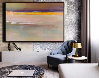 Sunset Painting / Large Original Abstract Oil Painting / Extra Large Wall Art / Landscape Painting / Oversize Oil Painting / Modern Art