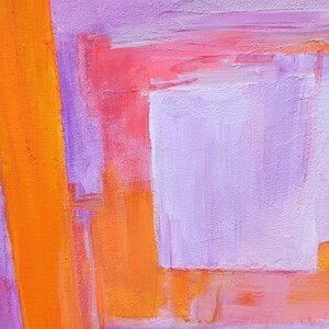 Large Original Labyrinth Abstract Oil Painting / Pink Orange Labyrinth Painting / Colorful Acrylic Canvas Art / Labyrinth Art Decor image 7