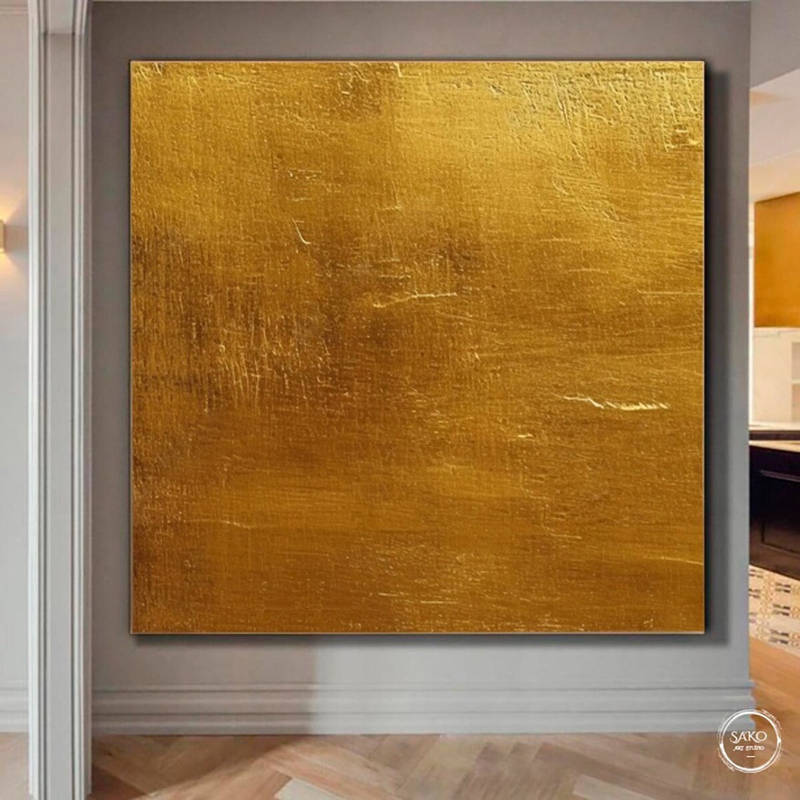 Abstract Painting Original Large Gold Painting Contemporary Art ...