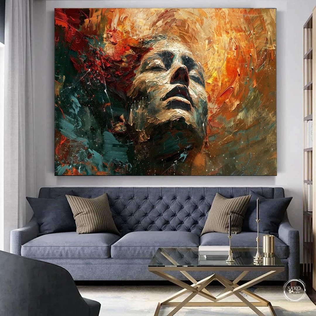 Abstract Woman Face Painting | Modern Canvas Wall Art for Home Decor ...