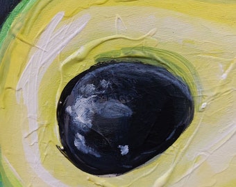 アボカドの絵画 オリジナル油絵 食べ物の絵画 アボカドの壁アート
