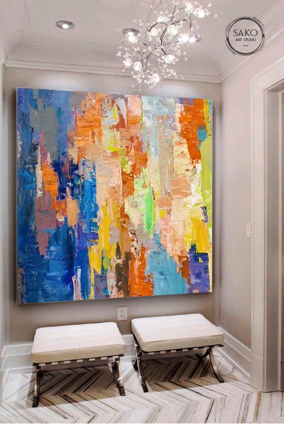Extra Large Wall Art Abstract Painting Colorful Painting