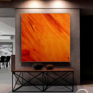 Large Canvas Painting / Oversize Painting / Orange Painting / Landscape Painting / Sunset Painting / Beach Painting / Oil Abstract Painting