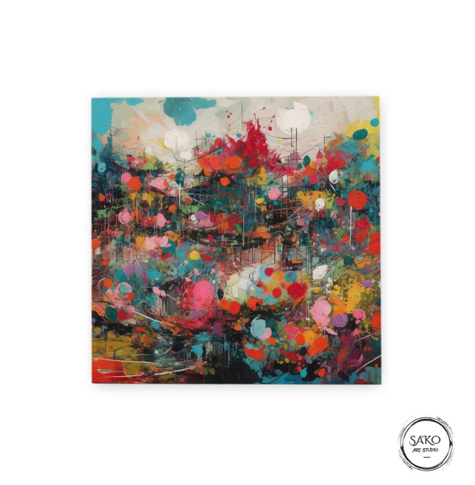 Curated visual reference: Picture Idea: Energetic Multicolor Abstract Wall Art