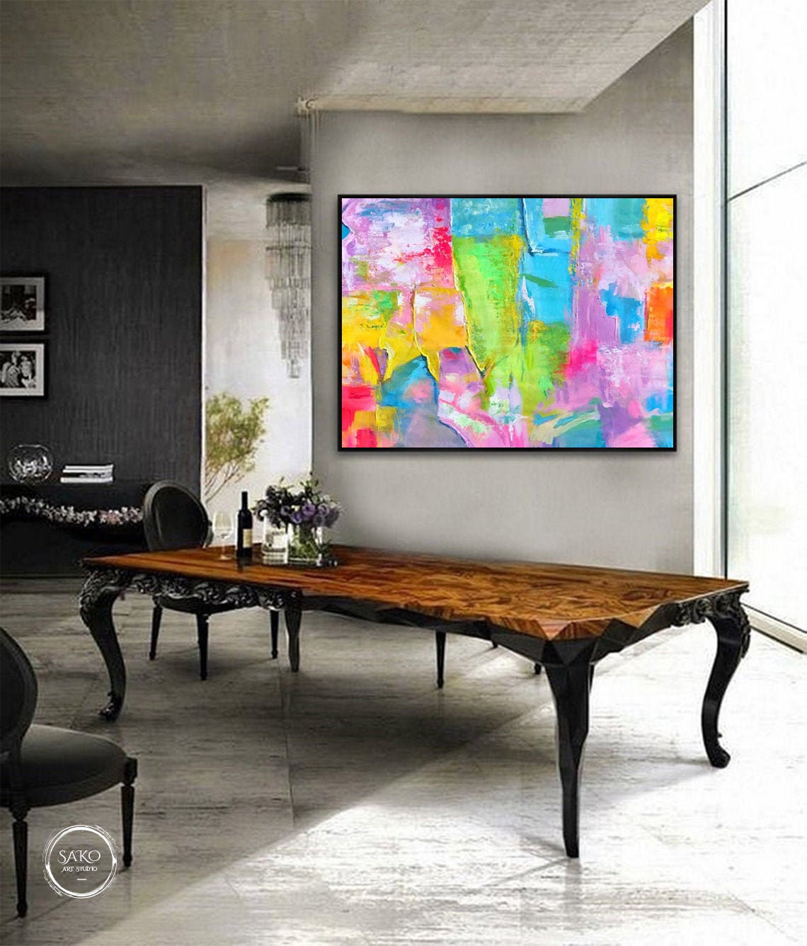 Extra Large Wall Art / Abstract Painting / Colorful Painting / | Etsy