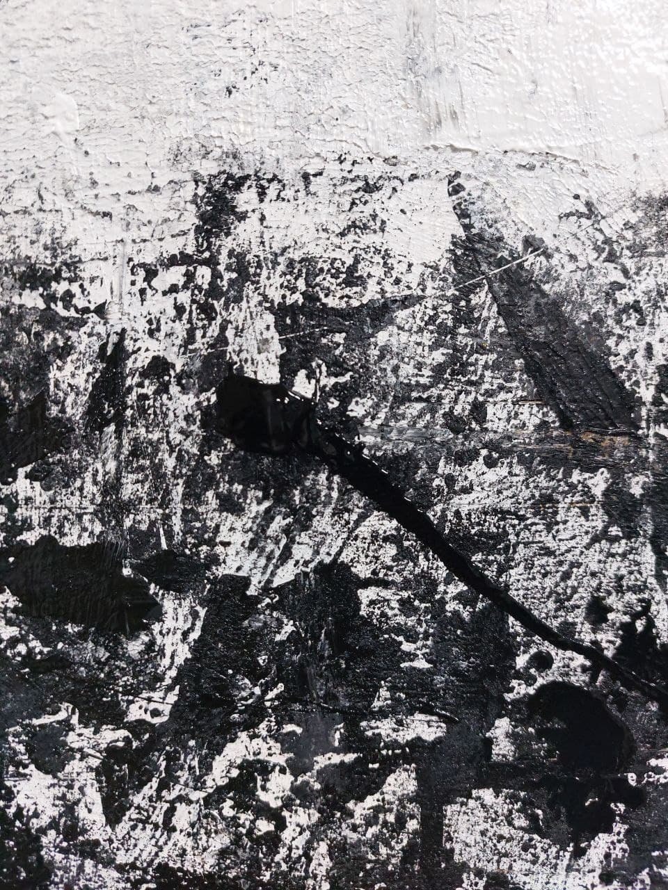 Extra Large Black White Wall Art Large Abstract Painting Original White ...