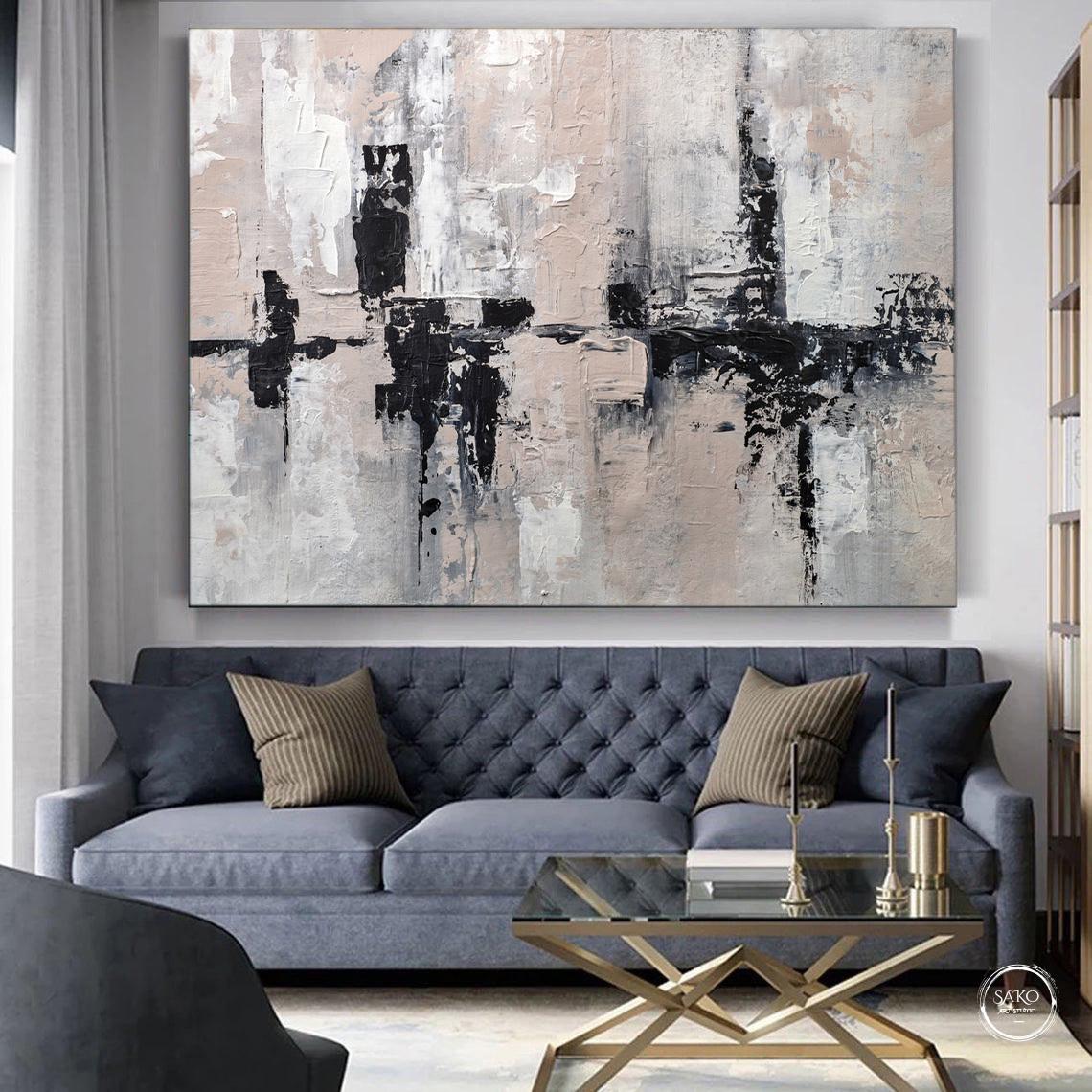 Serene Lake Landscape | Large Oil Painting for Cottage Wall Decor Original Landscape Acrylic Painting | Nature-Inspired Wall Decor on Canvas