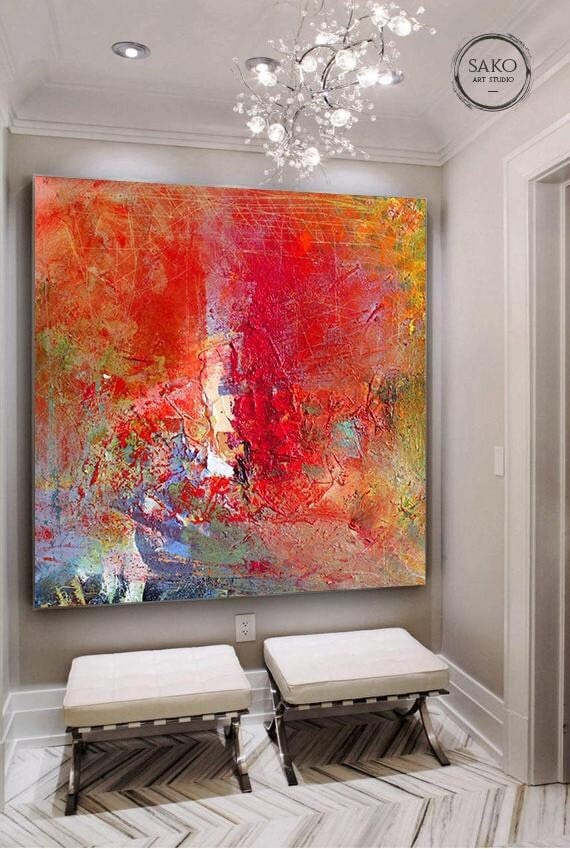 Large Original Abstract Oil Painting Contemporary Art Hand