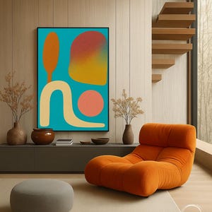 Colorful Geometric Abstract Painting Large Figurative Abstract Acrylic Painting On Canvas Extra Large Wall Art Modern Art / Original Artwork