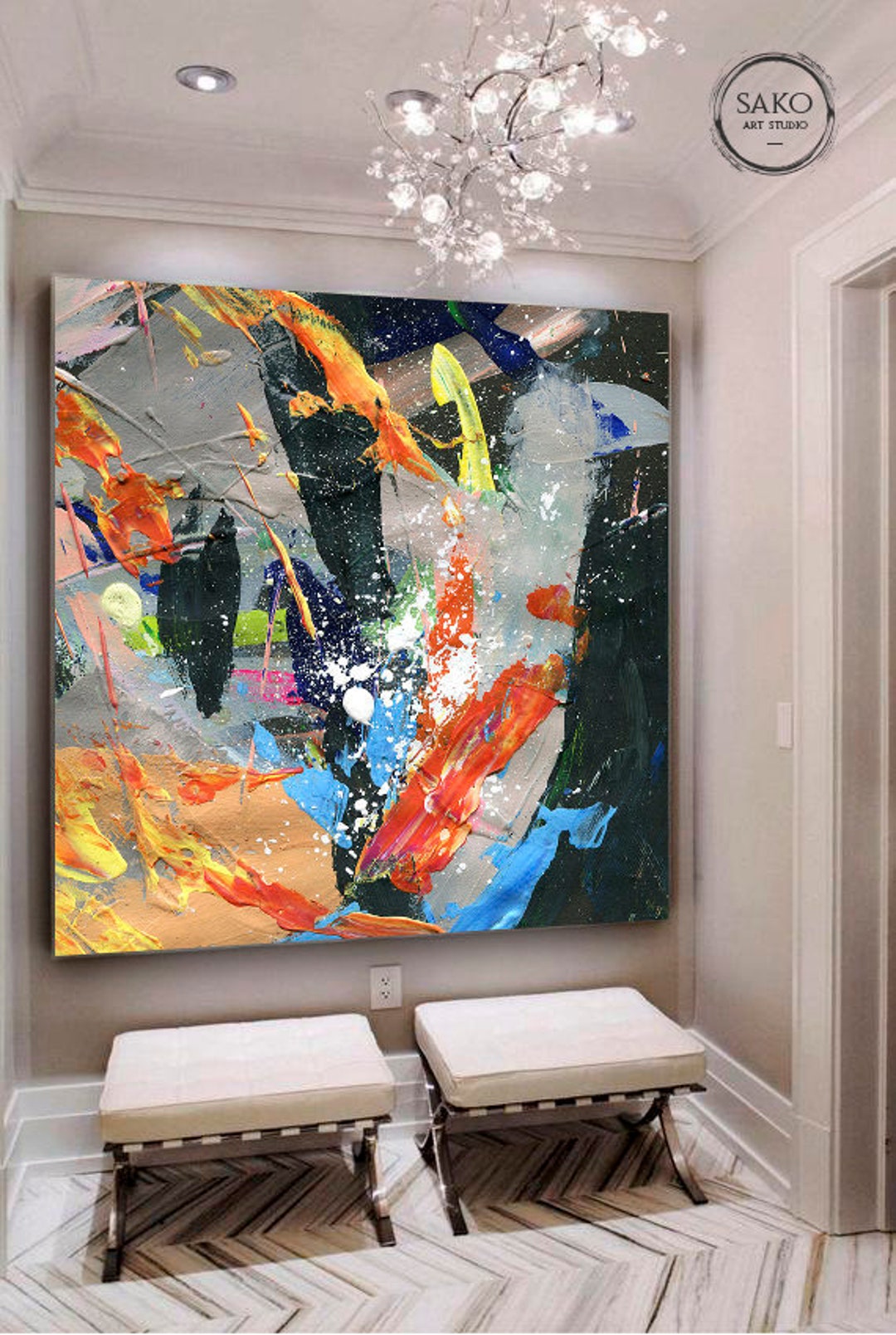 Large Original Abstract Oil Painting / Contemporary Art / Handpainted