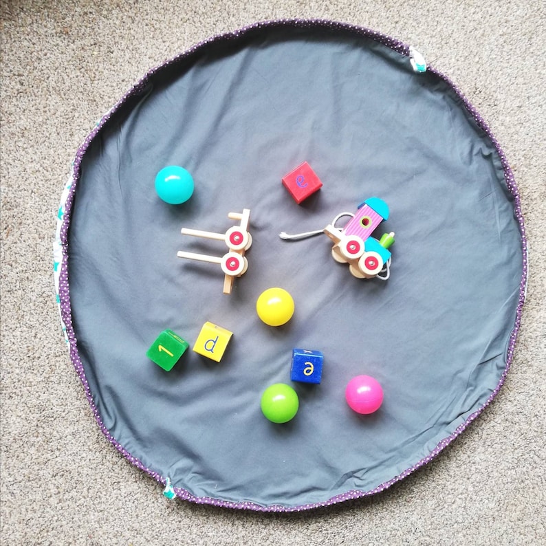 Turquoise stars and Grey PlayBag