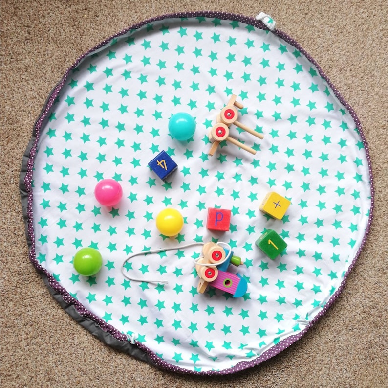 Turquoise stars and Grey PlayBag