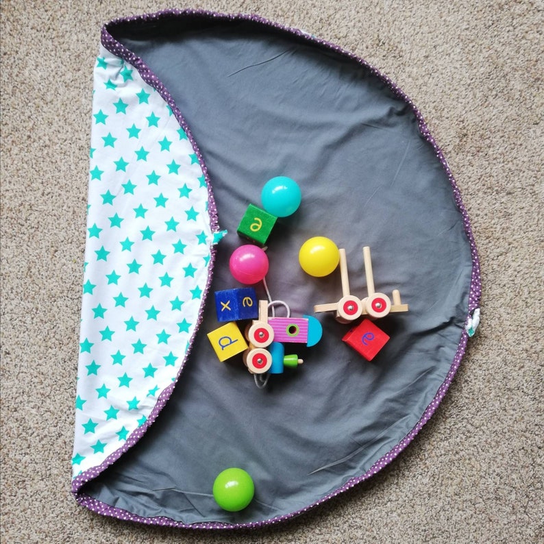 Turquoise stars and Grey PlayBag
