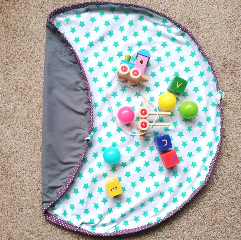 Turquoise stars and Grey PlayBag