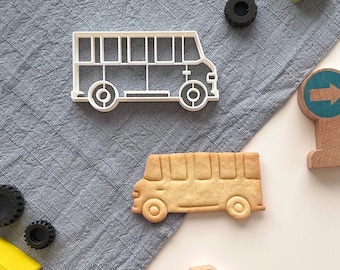 BUS cookie cutter, 3,9 x 1,9 in, fondant cake decor