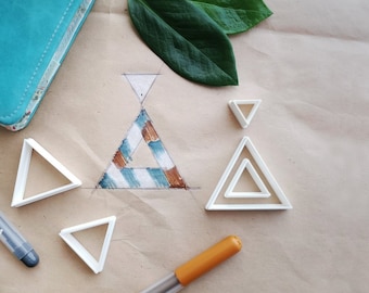 Triangle Cutter Set for Jewellery, Polimer Clay Earrings, Fondant, Concrete Earring cutter