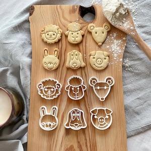 FARM ANIMAL cookie cutters, cute animals for kids, learning material, celebration treat, animal themed party treat