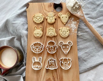 FARM ANIMAL cookie cutters, cute animals for kids, learning material, celebration treat, animal themed party treat